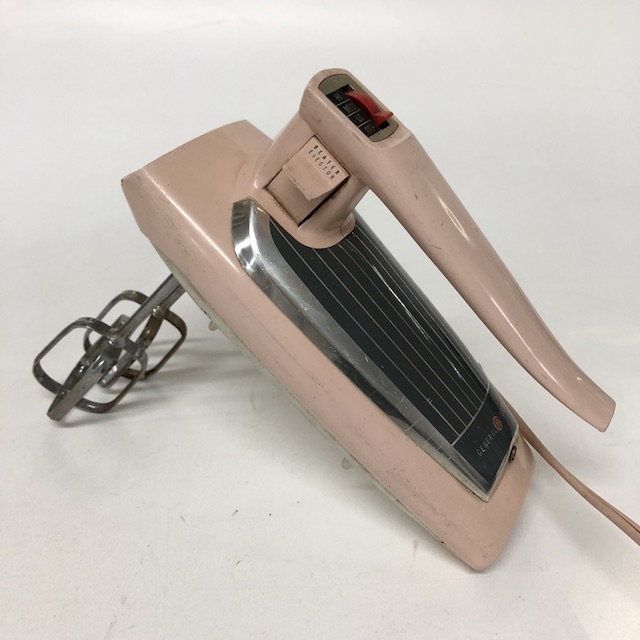 MIXER, Hand Held Beater - Pink 1950s GE